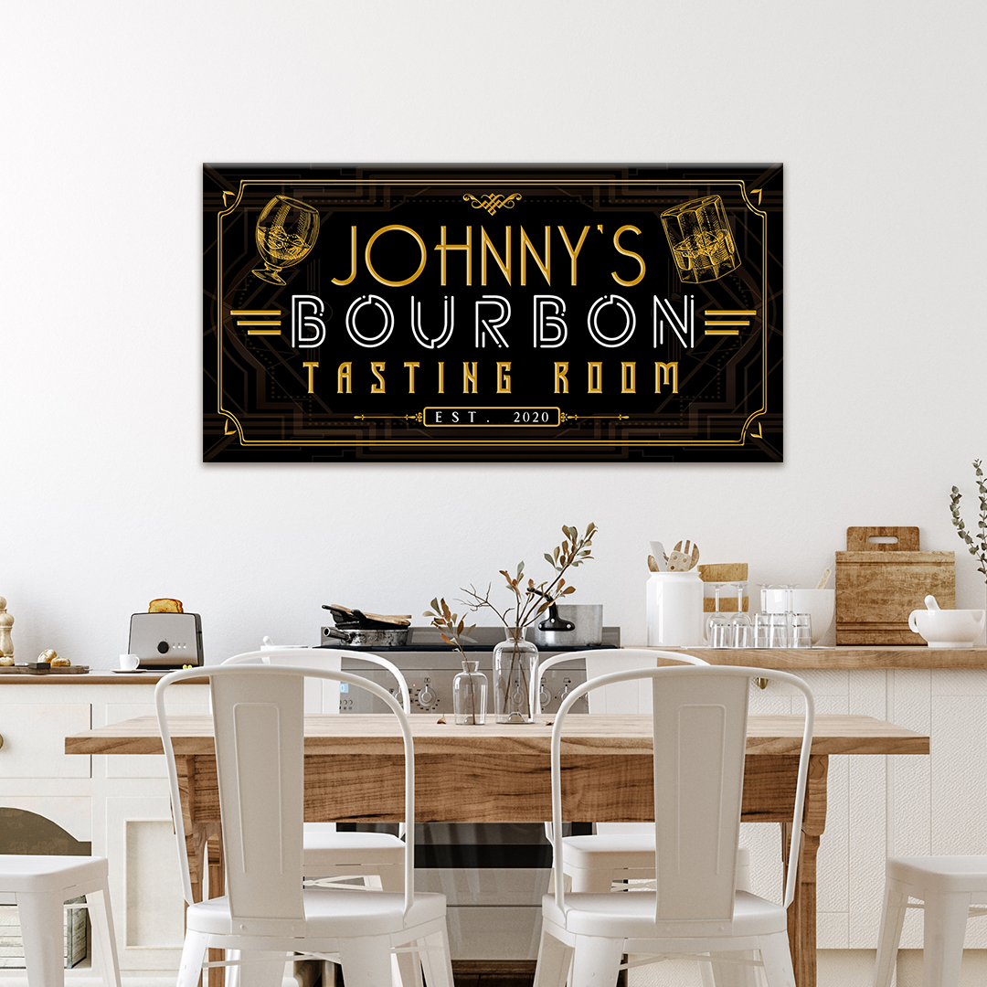 Bourbon Tasting Room Sign Style 2 - Image by Tailored Canvases