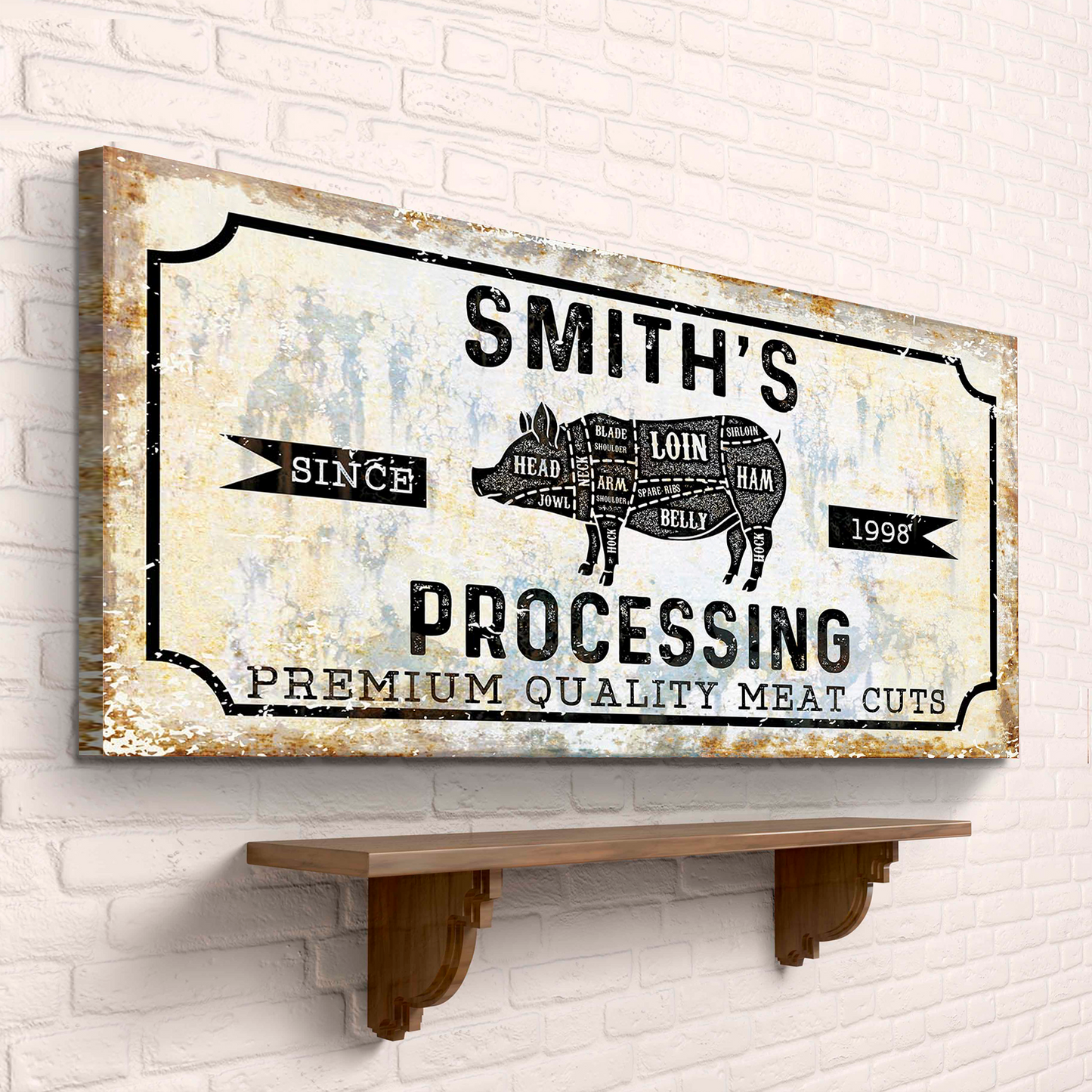 Meat Processing Sign Style 1 - Wall Art Image by Tailored Canvases