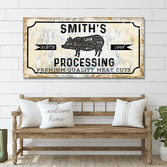 Meat Processing Sign - Wall Art Image by Tailored Canvases