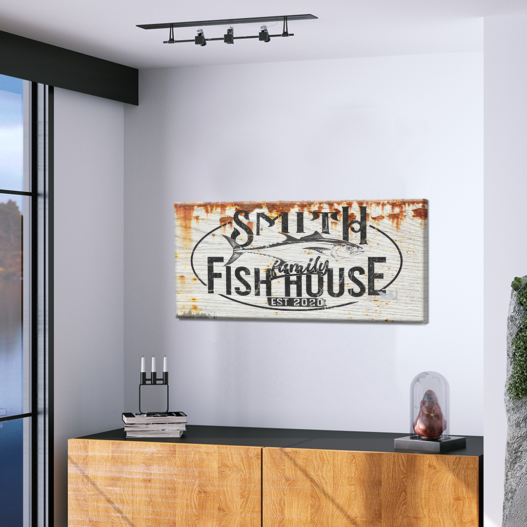 Family Fish House Sign Style 1 - Image by Tailored Canvases