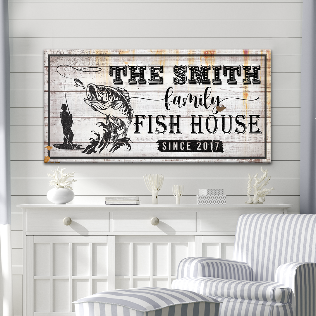 Family Fish House Sign Style 3 - Image by Tailored Canvases