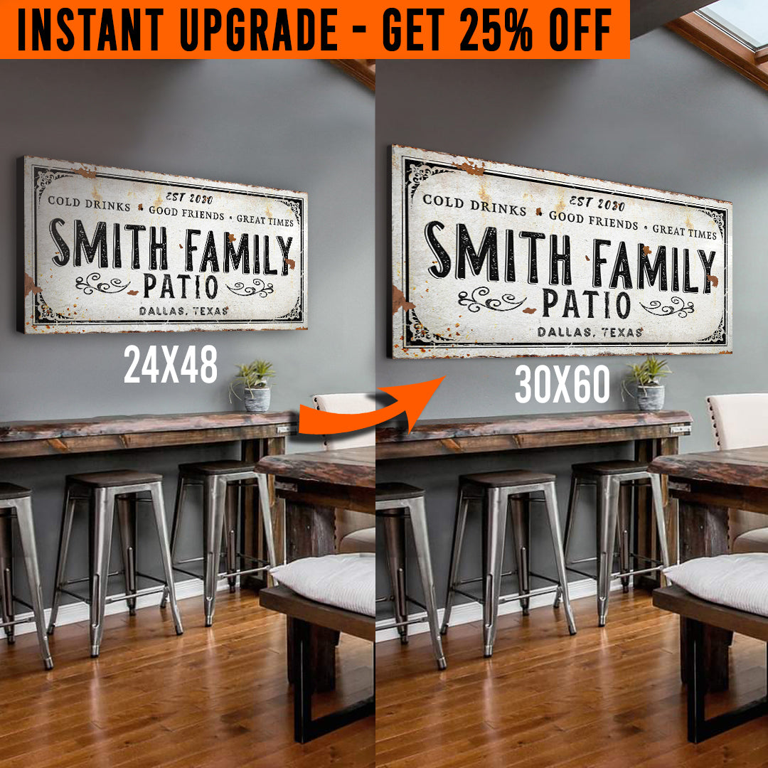 Upgrade Your 48x24 Inches 'Family Patio' (Style 3) Canvas To 60x30 Inches