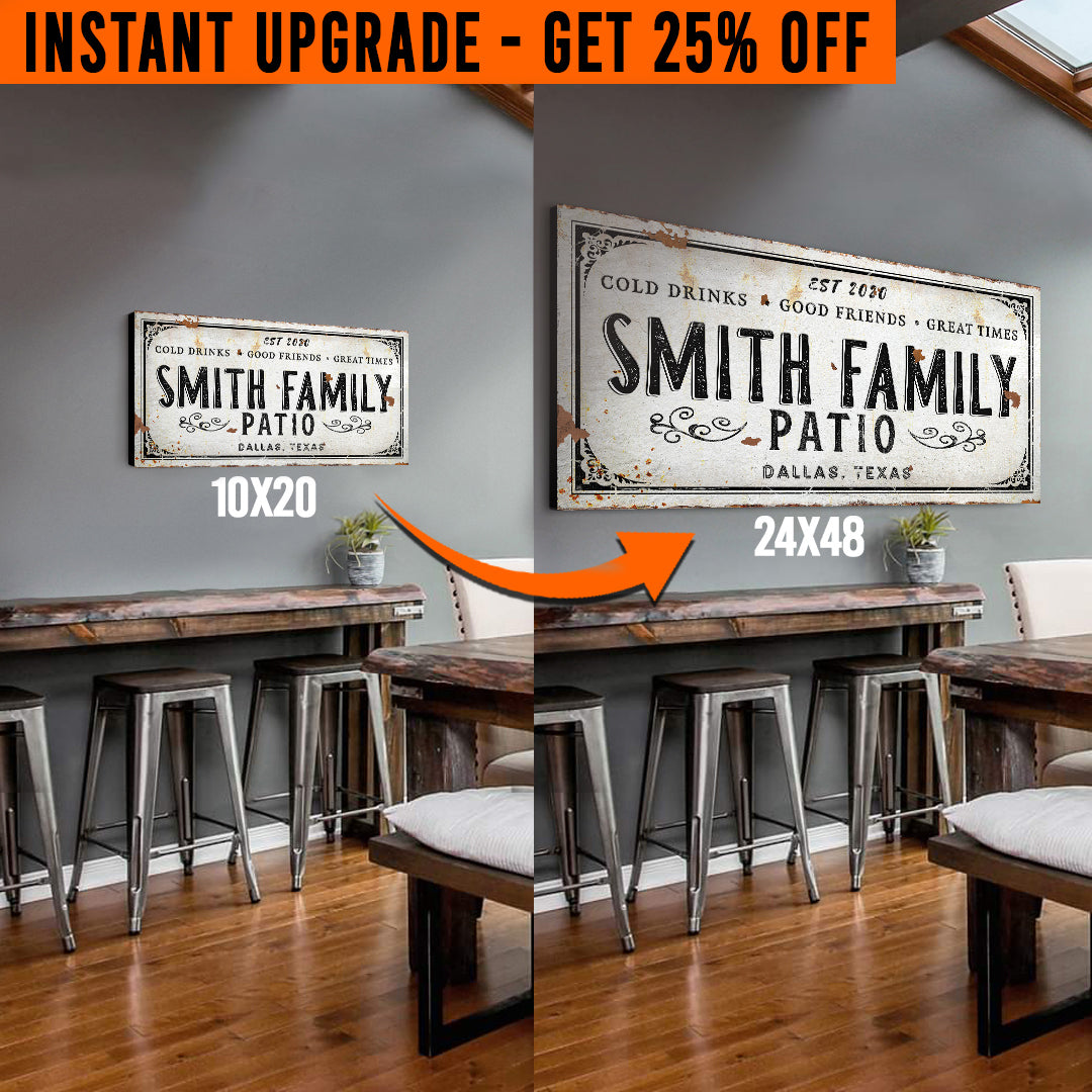 Upgrade Your 20x10 Inches 'Family Patio' (Style 3) Canvas To 48x24 Inches