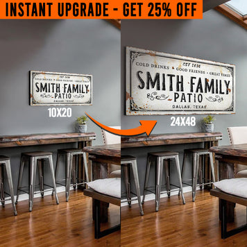 Upgrade Your 20x10 Inches 'Family Patio' (Style 3) Canvas To 48x24 Inches