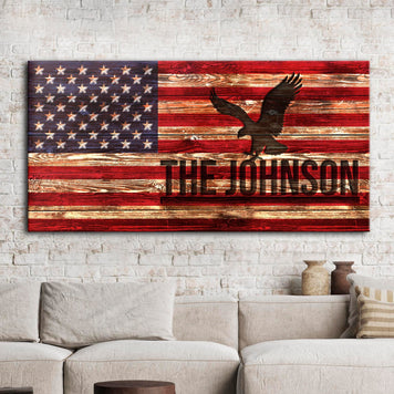 Rustic American Flag Sign