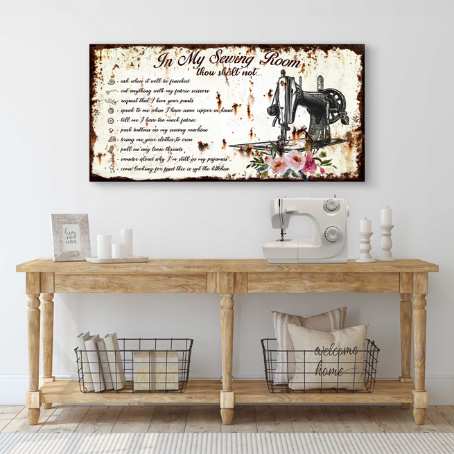 Sewing Room Sign | Customizable Canvas by Tailored Canvases