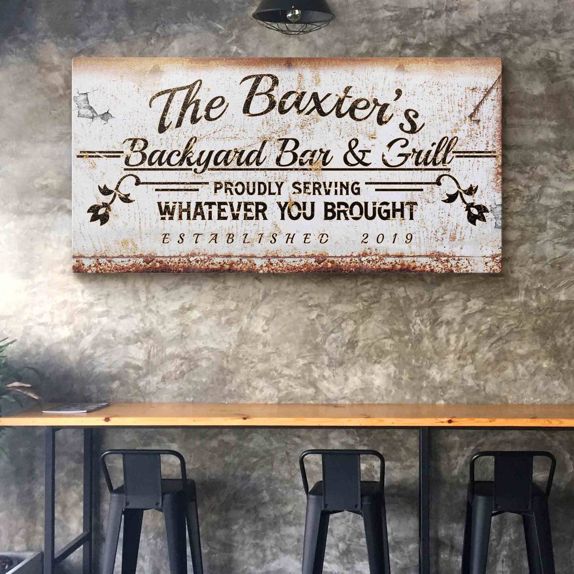 Backyard Bar & Grill Sign II Style 2 - Image by Tailored Canvases