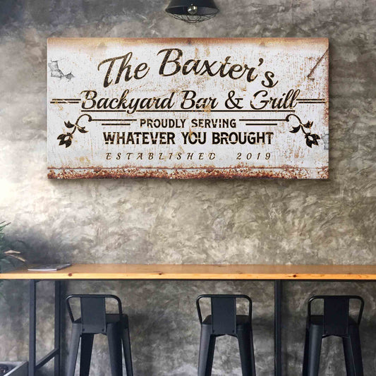 Backyard Bar & Grill Sign II Style 1 - Image by Tailored Canvases