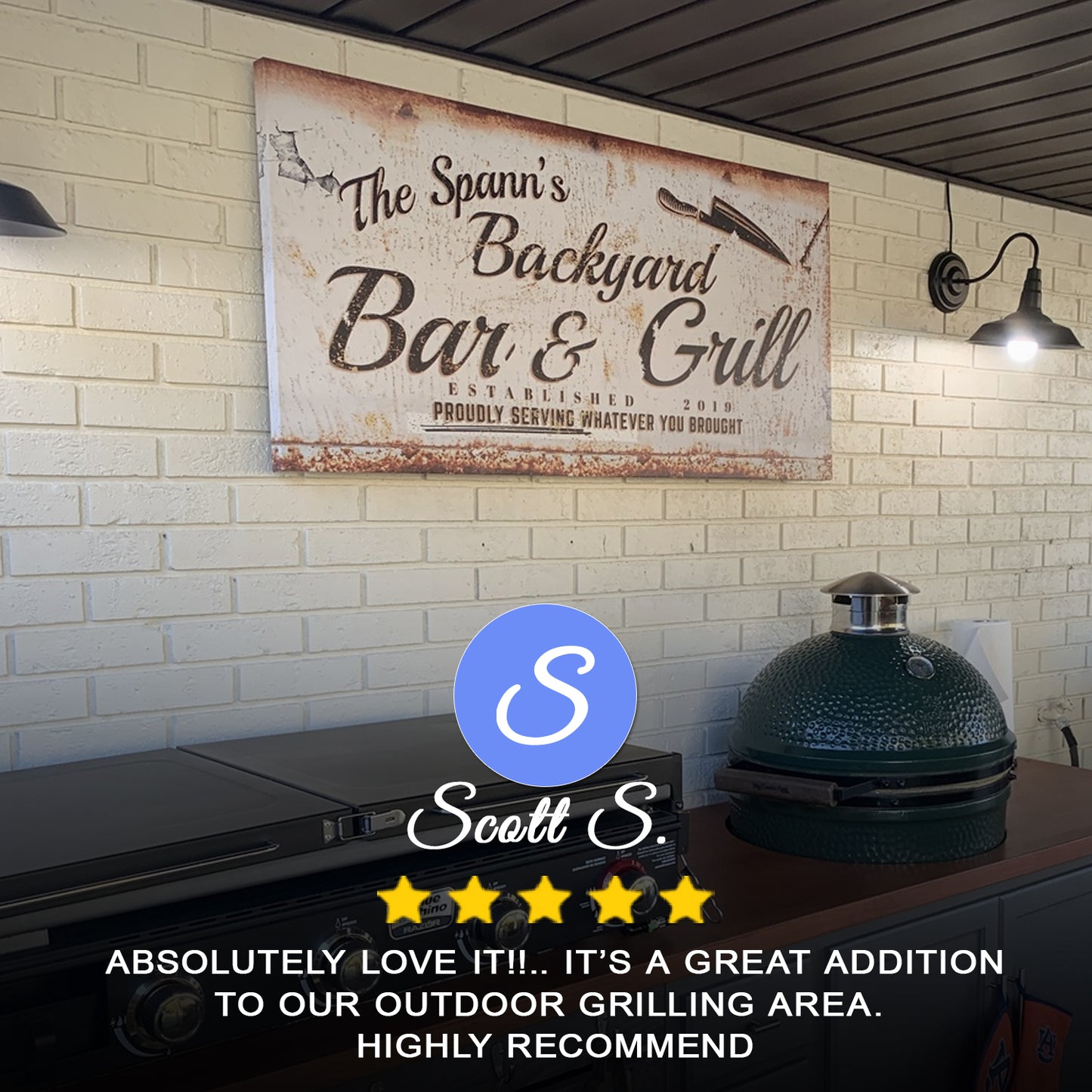 Backyard Bar & Grill Sign II Style 4 - Image by Tailored Canvases