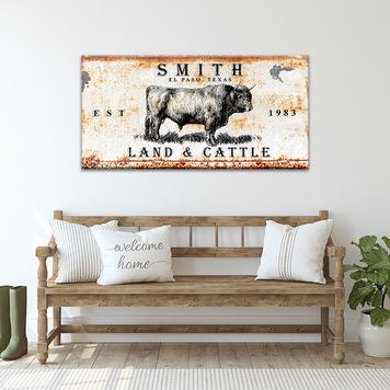 Land And Cattle Rustic Sign