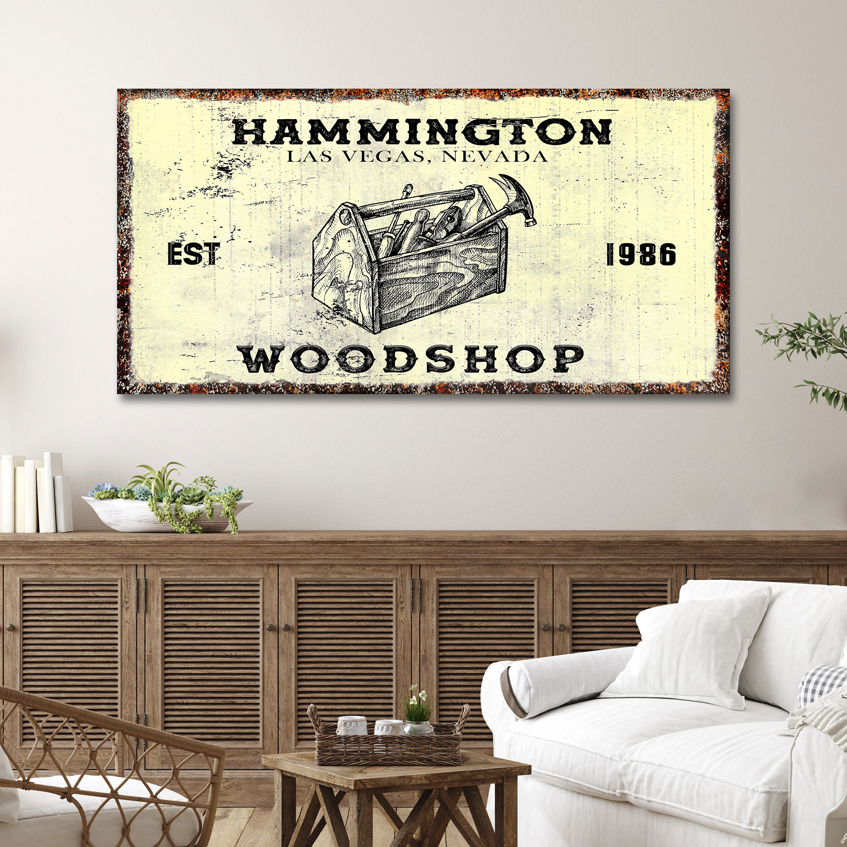 Woodshop Sign Style 3 - Image by Tailored Canvases