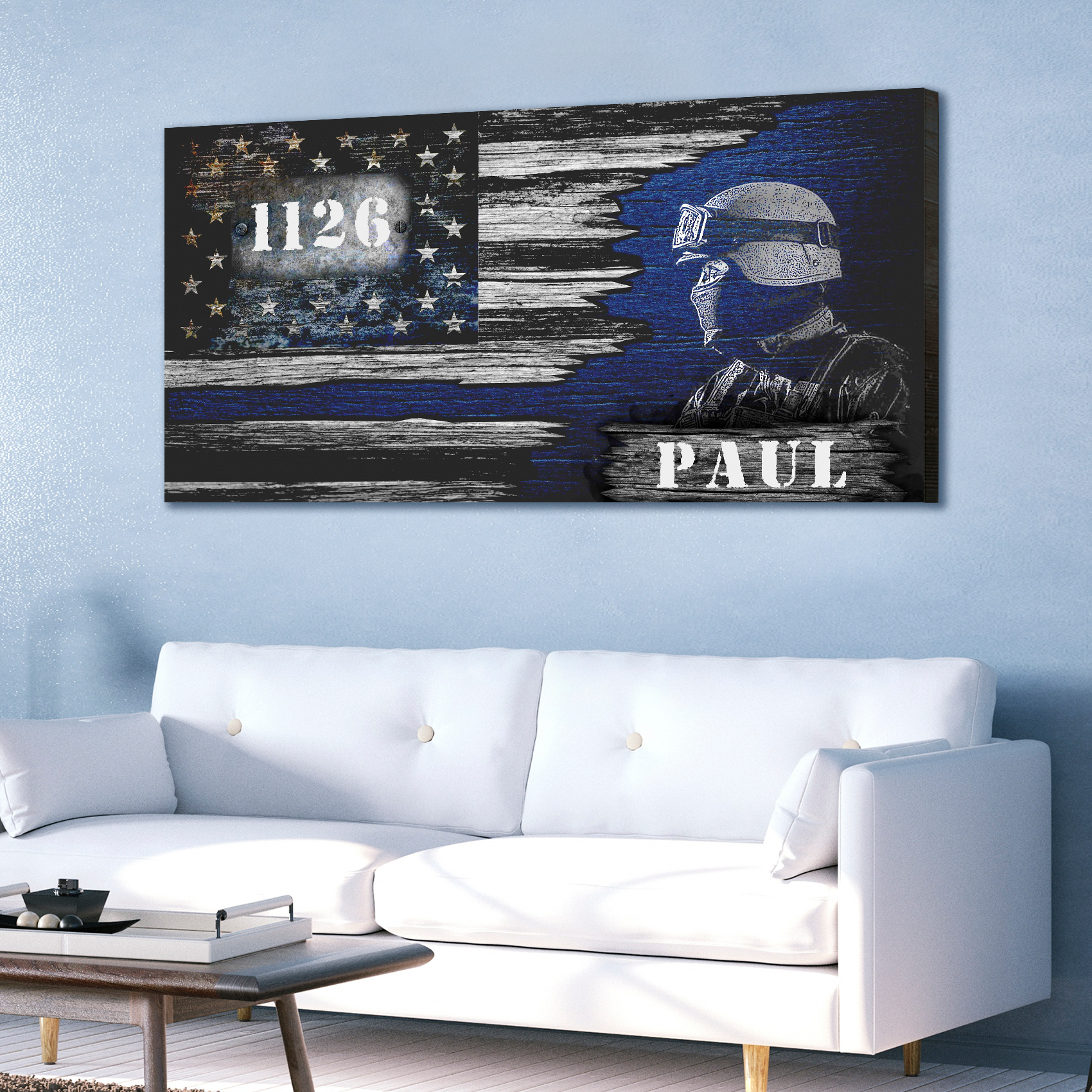 Police Officer Flag Sign Style 1 - Image by Tailored Canvases