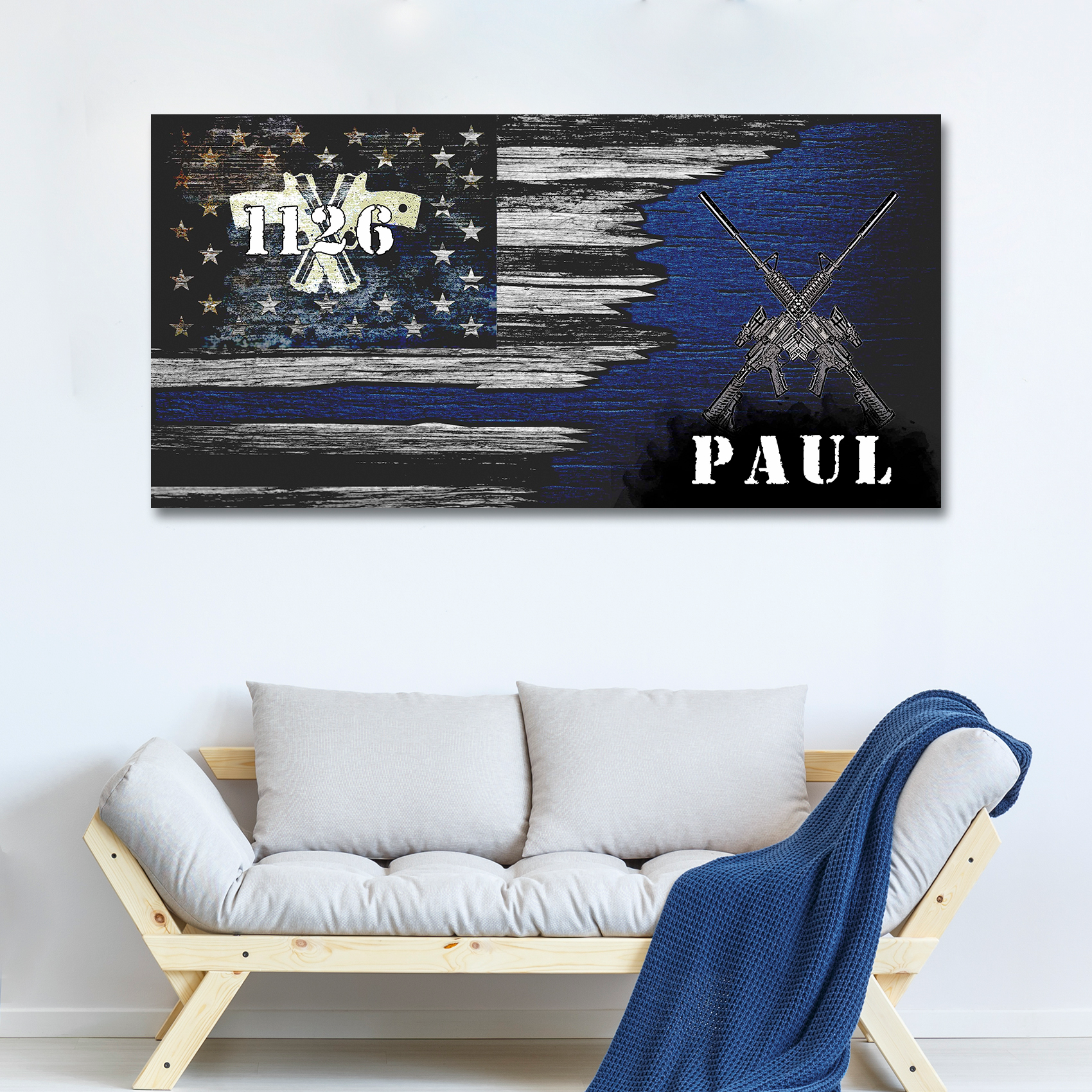 Police Officer Flag Sign Style 3 - Image by Tailored Canvases