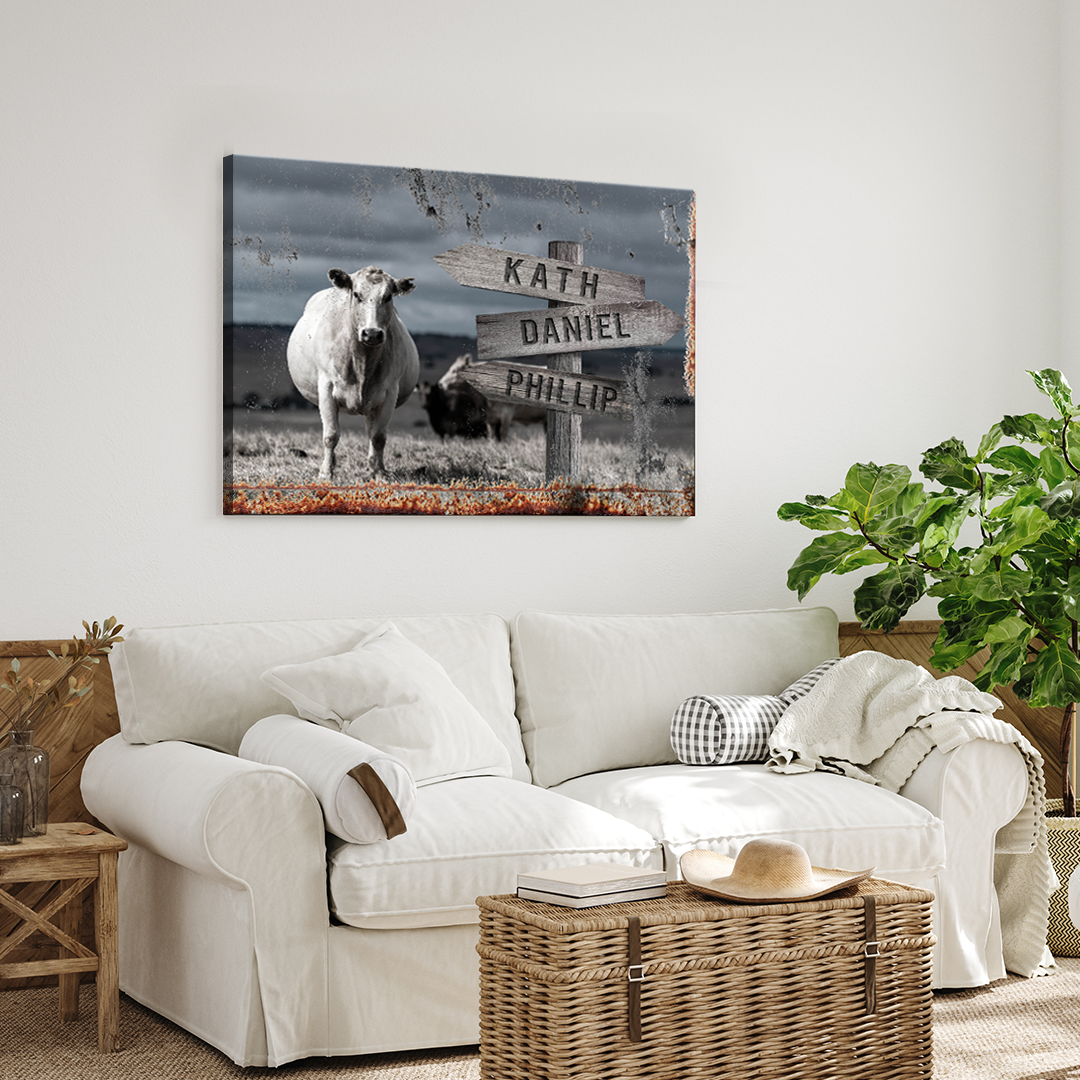 Angus Cattle Name Sign Style 1 - Image by Tailored Canvases