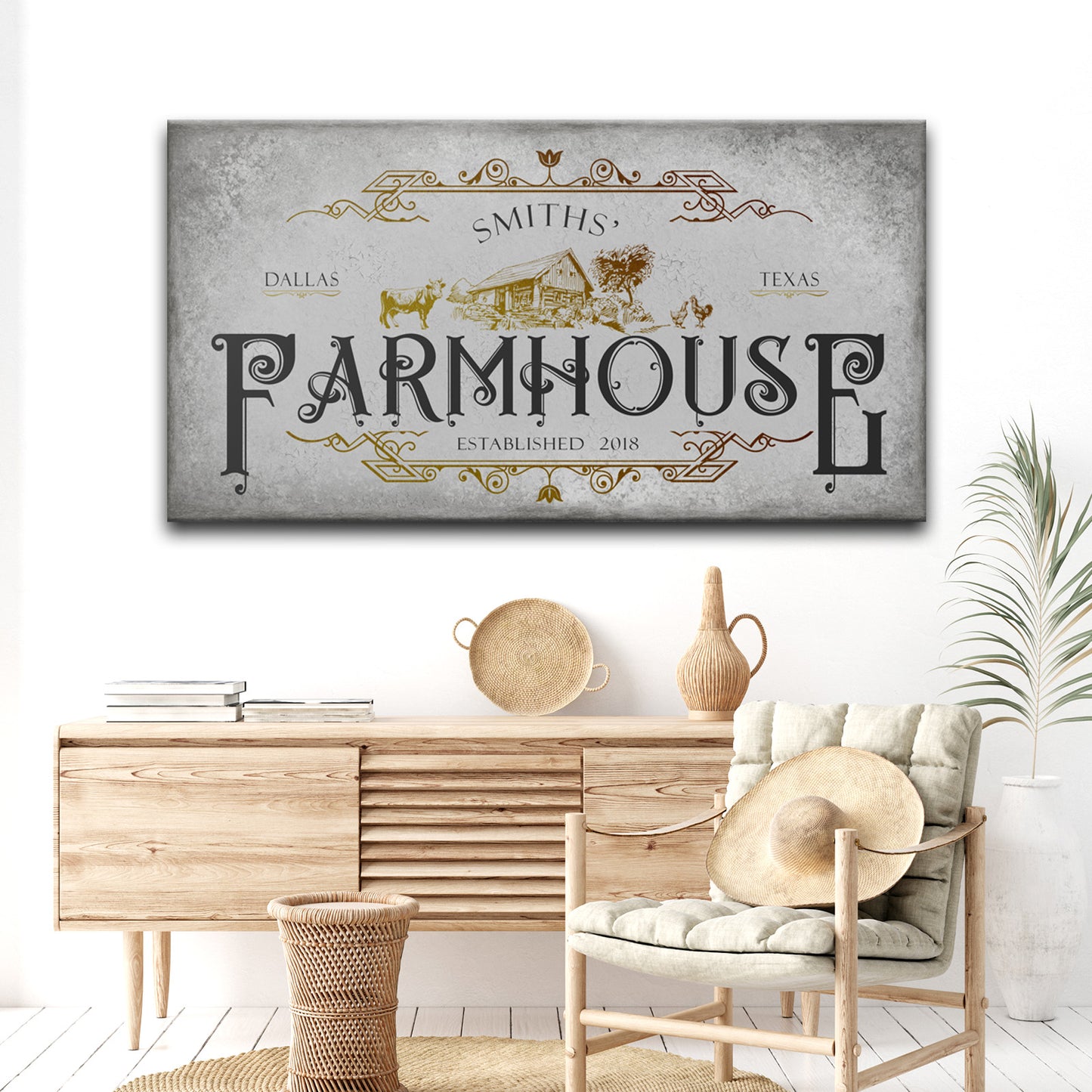 Rustic Farmhouse Sign IV Style 3 - Image by Tailored Canvases