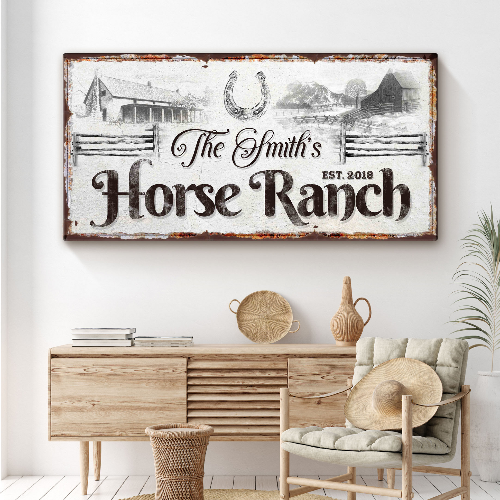 HORSE RANCH Sign Style 3 - Image by Tailored Canvases