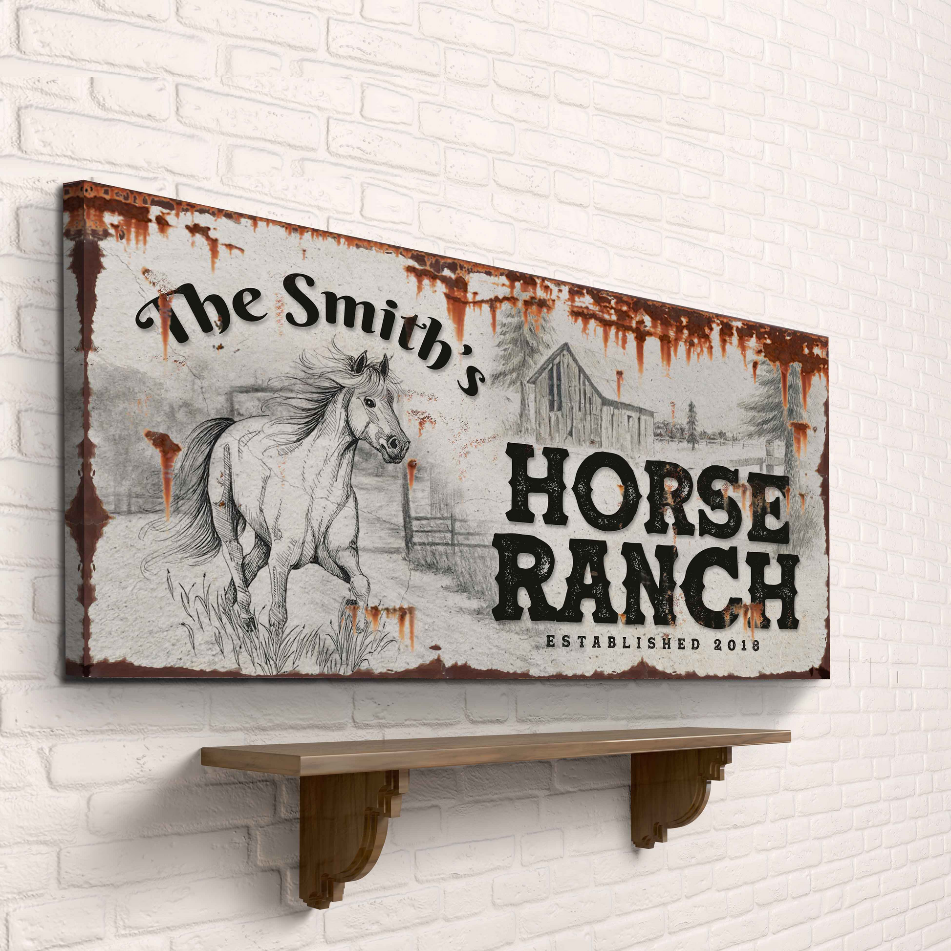 Rustic Horse Ranch Sign Style 1 - Image by Tailored Canvases