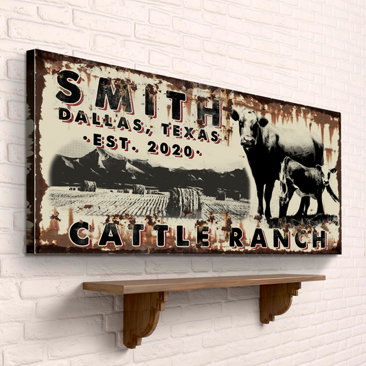 Cattle Ranch Vintage Sign - Image by Tailored Canvases