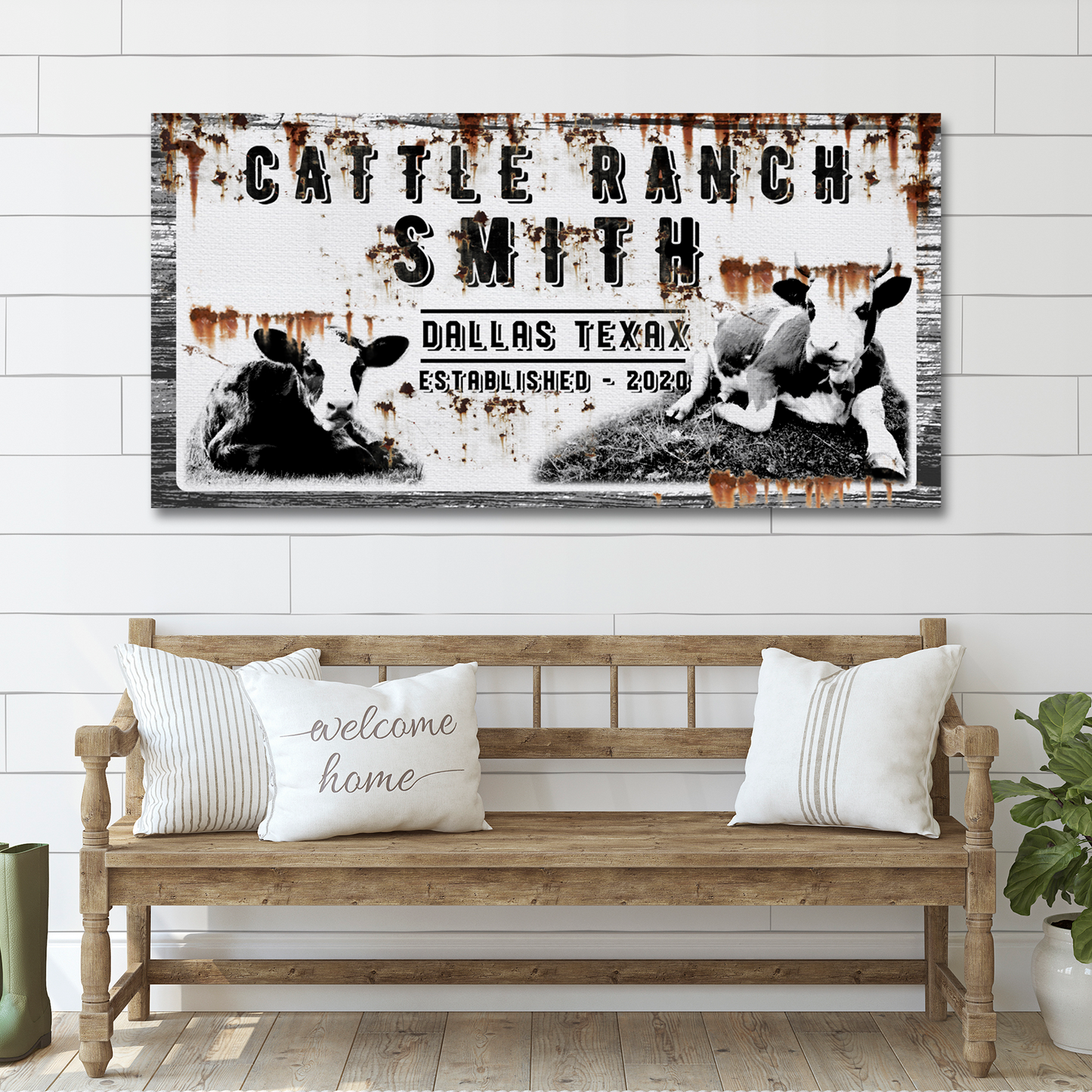 Cattle Ranch Vintage Sign Style 2 - Image by Tailored Canvases