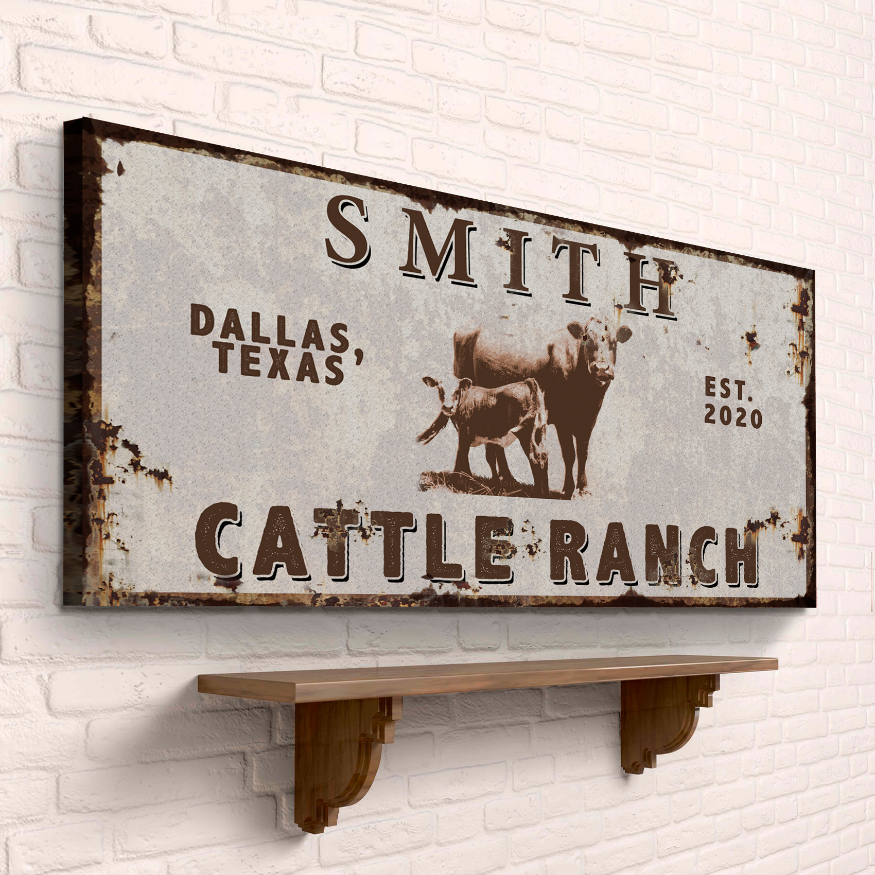 Angus Cattle Ranch Sign Style 1 - Image by Tailored Canvases