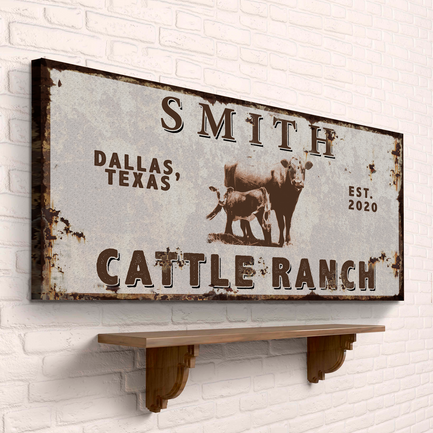 Angus Cattle Ranch Sign - Image by Tailored Canvases