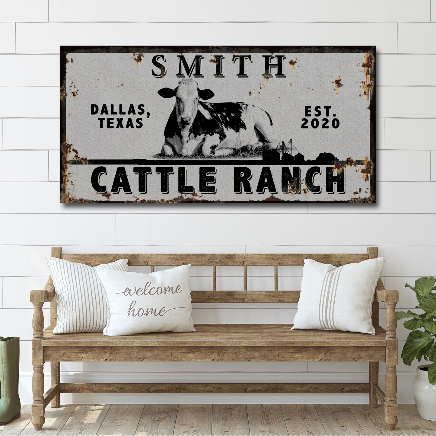Angus Cattle Ranch Sign Style 2 - Image by Tailored Canvases
