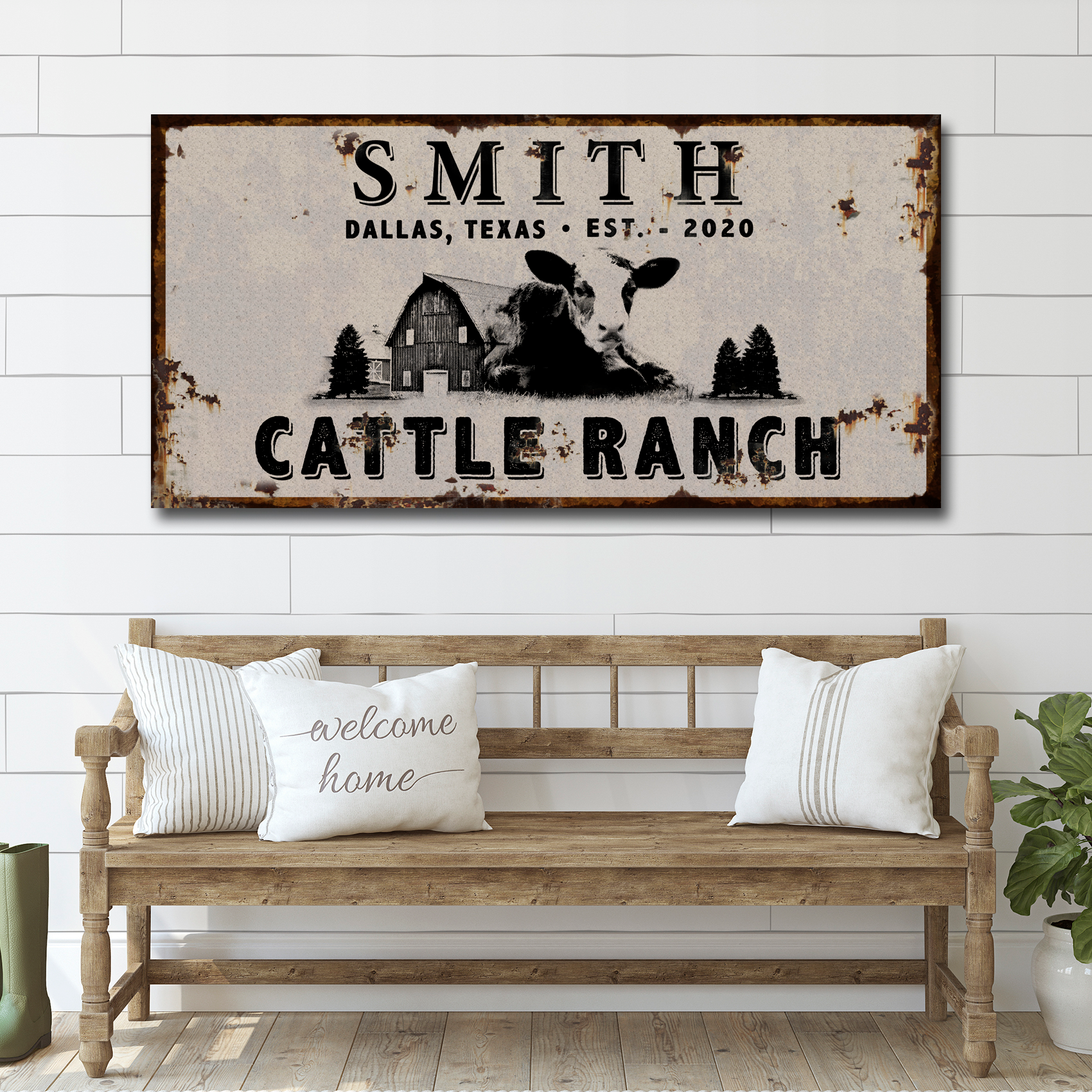 Angus Cattle Ranch Sign Style 3 - Image by Tailored Canvases
