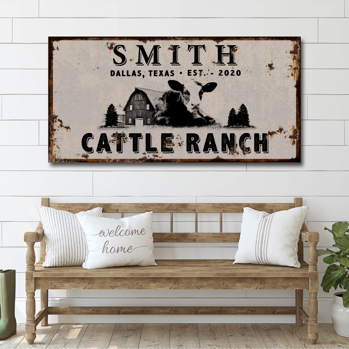 Angus Cattle Ranch Sign Style 3 - Image by Tailored Canvases
