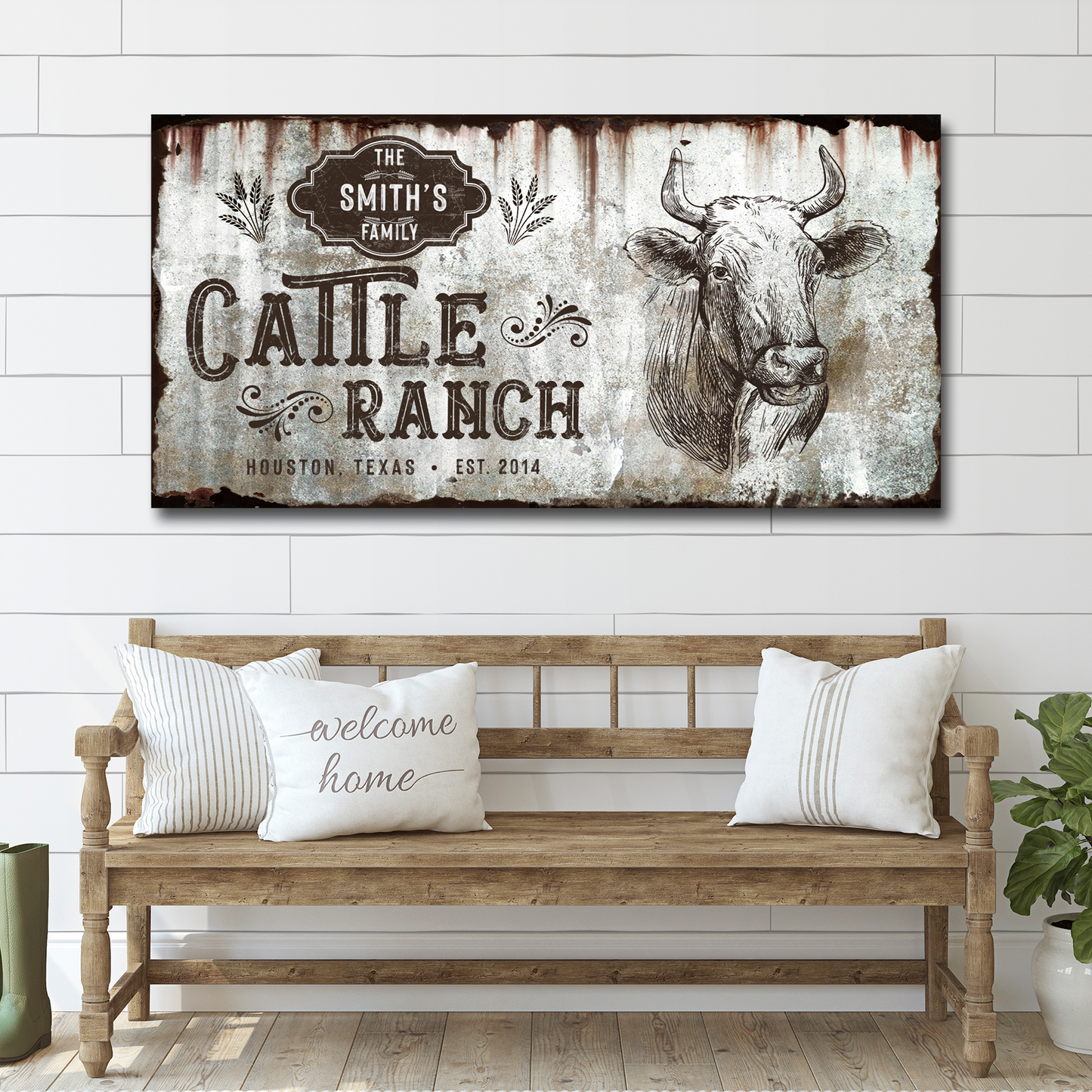 Vintage Cattle Ranch Sign - Image by Tailored Canvases
