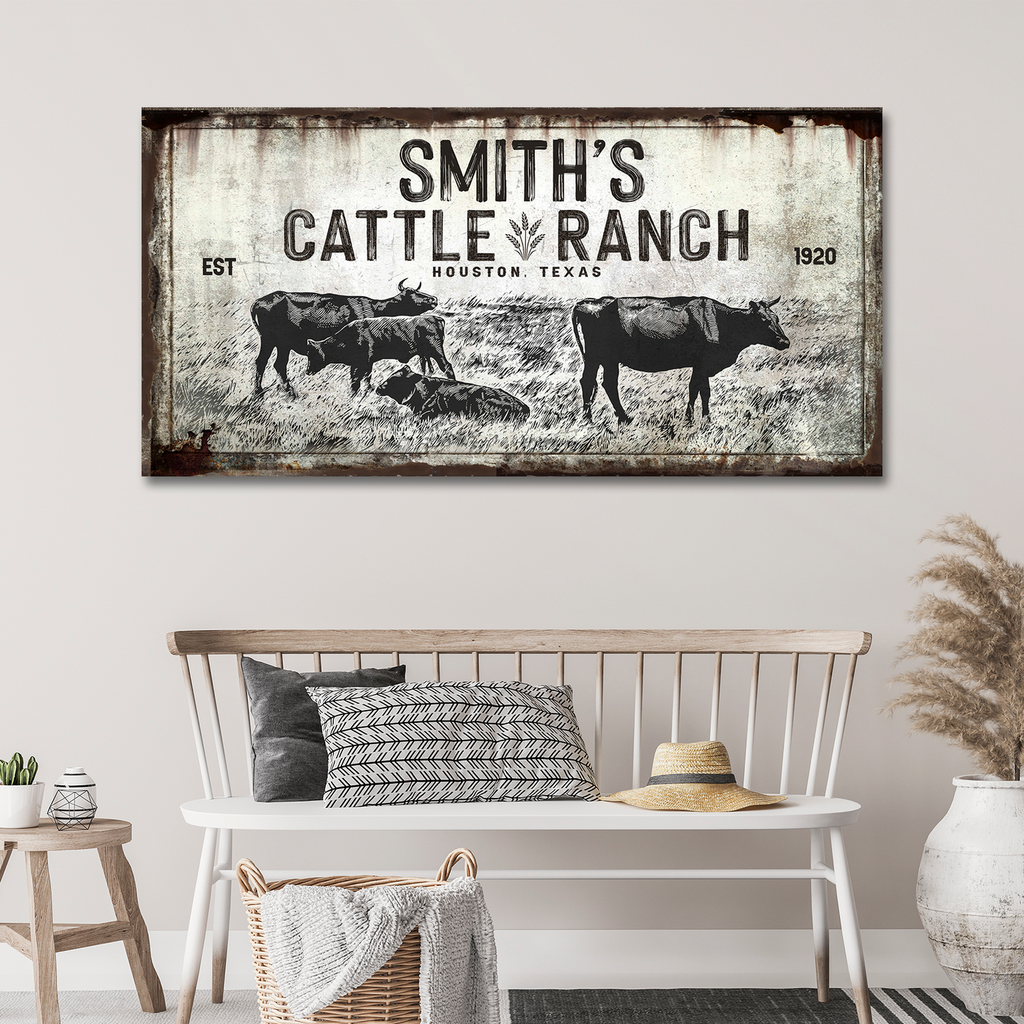 Cattle Ranch Foliage Sign - Image by Tailored Canvases