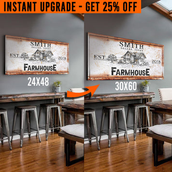 Upgrade Your 48x24 Inches 'Farmhouse' (Style 1) Canvas To 60x30 Inches