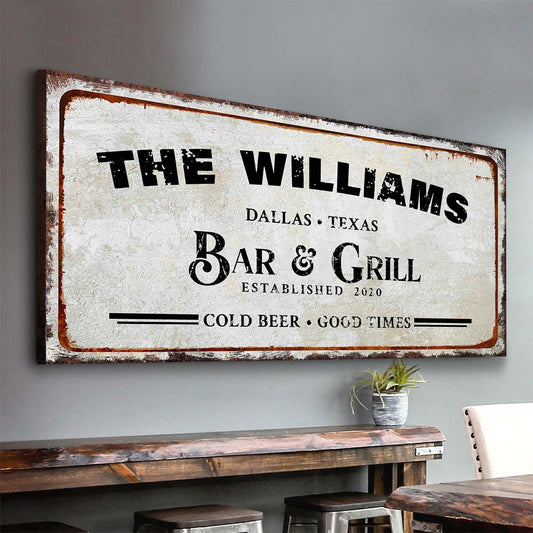 Bar and Grill Sign III - Image by Tailored Canvases