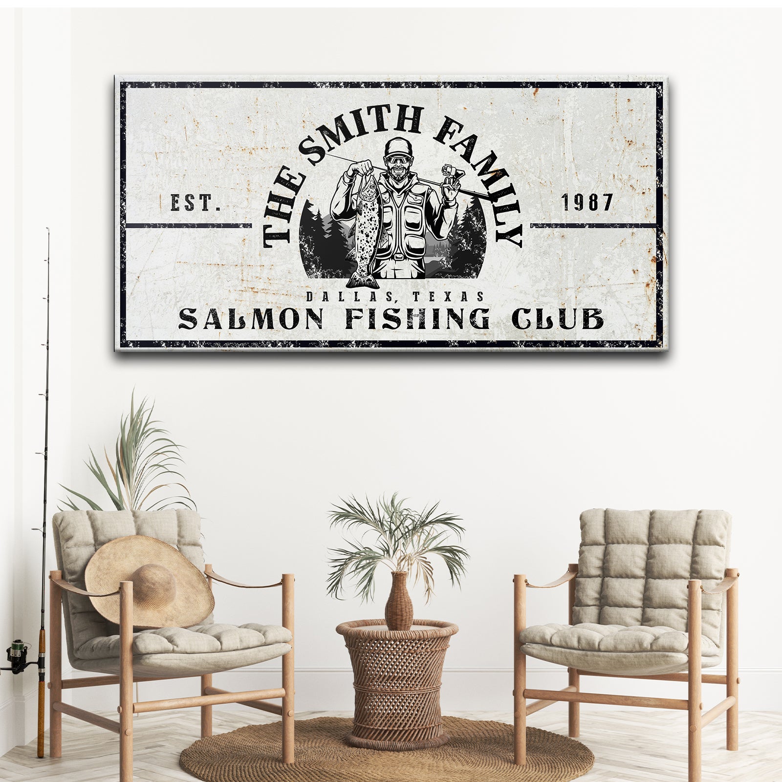 Fishing Club Sign Style 2 - Image by Tailored Canvases