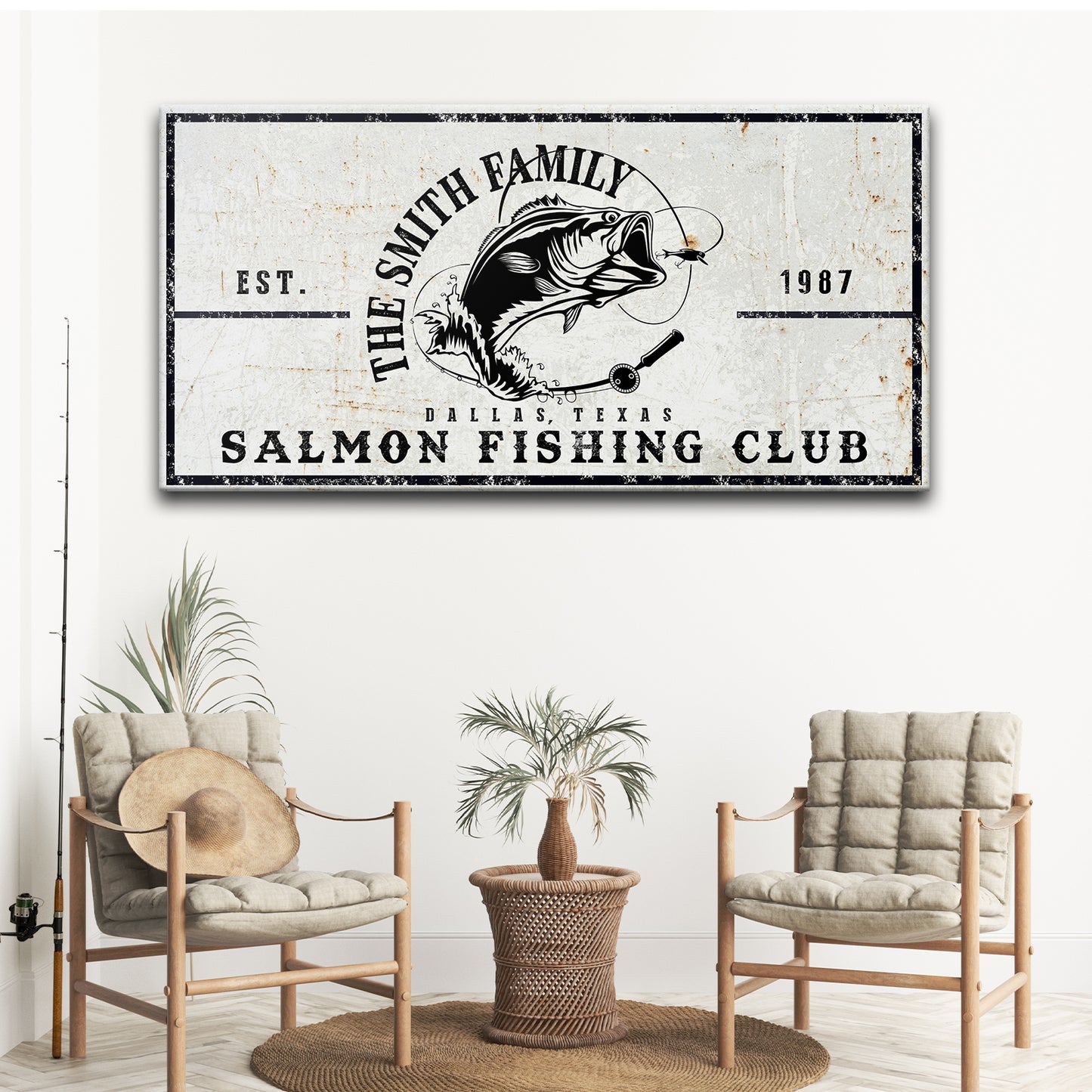 Fishing Club Sign Style 3 - Image by Tailored Canvases