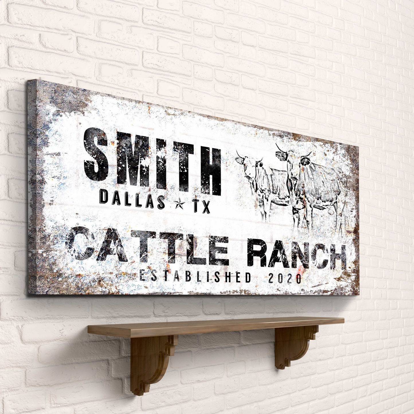 Modern Rustic Cattle Ranch Sign Style 2 - Image by Tailored Canvases