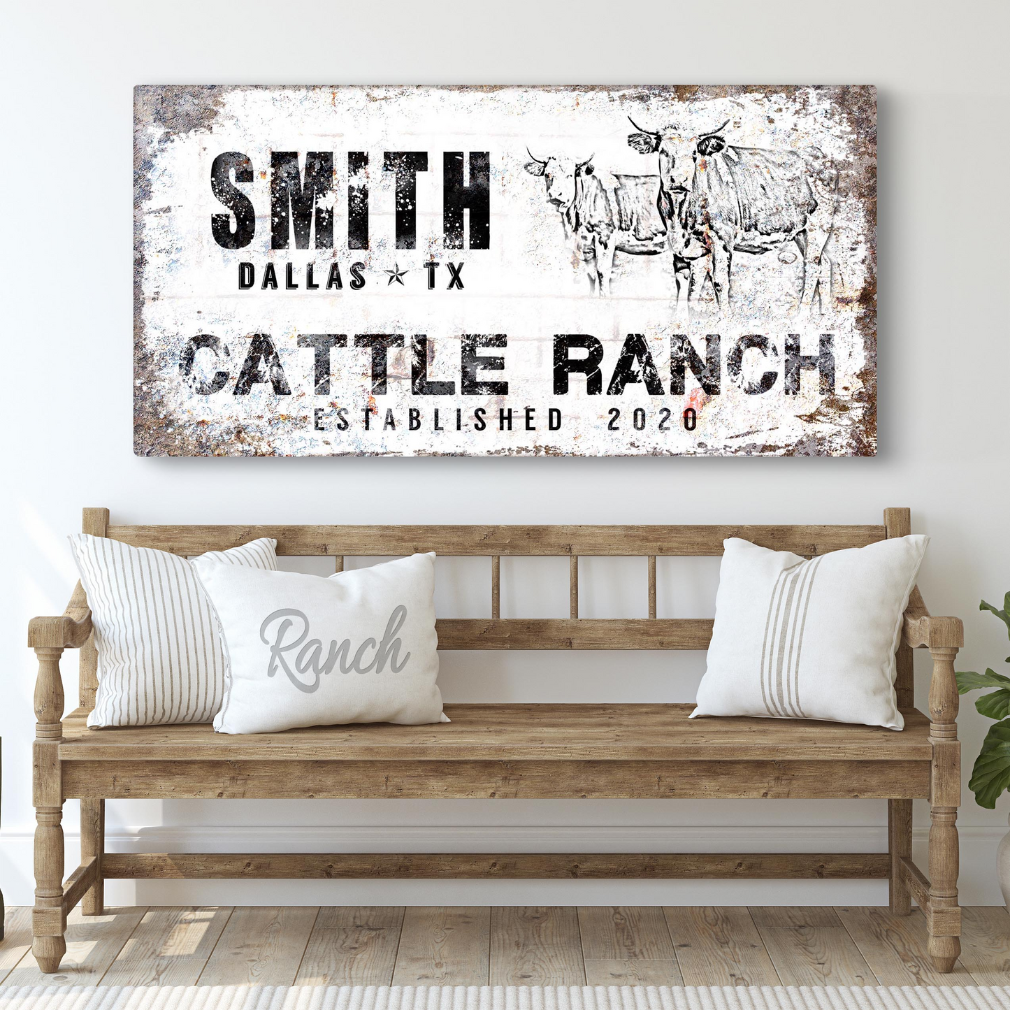 Modern Rustic Cattle Ranch Sign - Image by Tailored Canvases