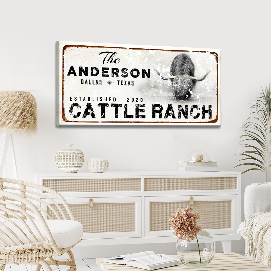 Classic Cattle Ranch Sign Style 1 - Image by Tailored Canvases