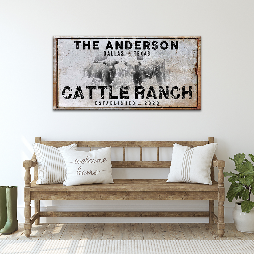 Classic Cattle Ranch Sign Style 2 - Image by Tailored Canvases