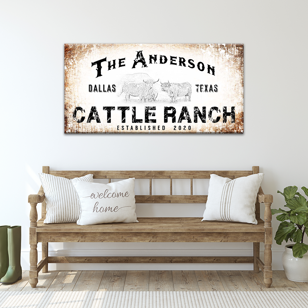 Classic Cattle Ranch Sign Style 3 - Image by Tailored Canvases