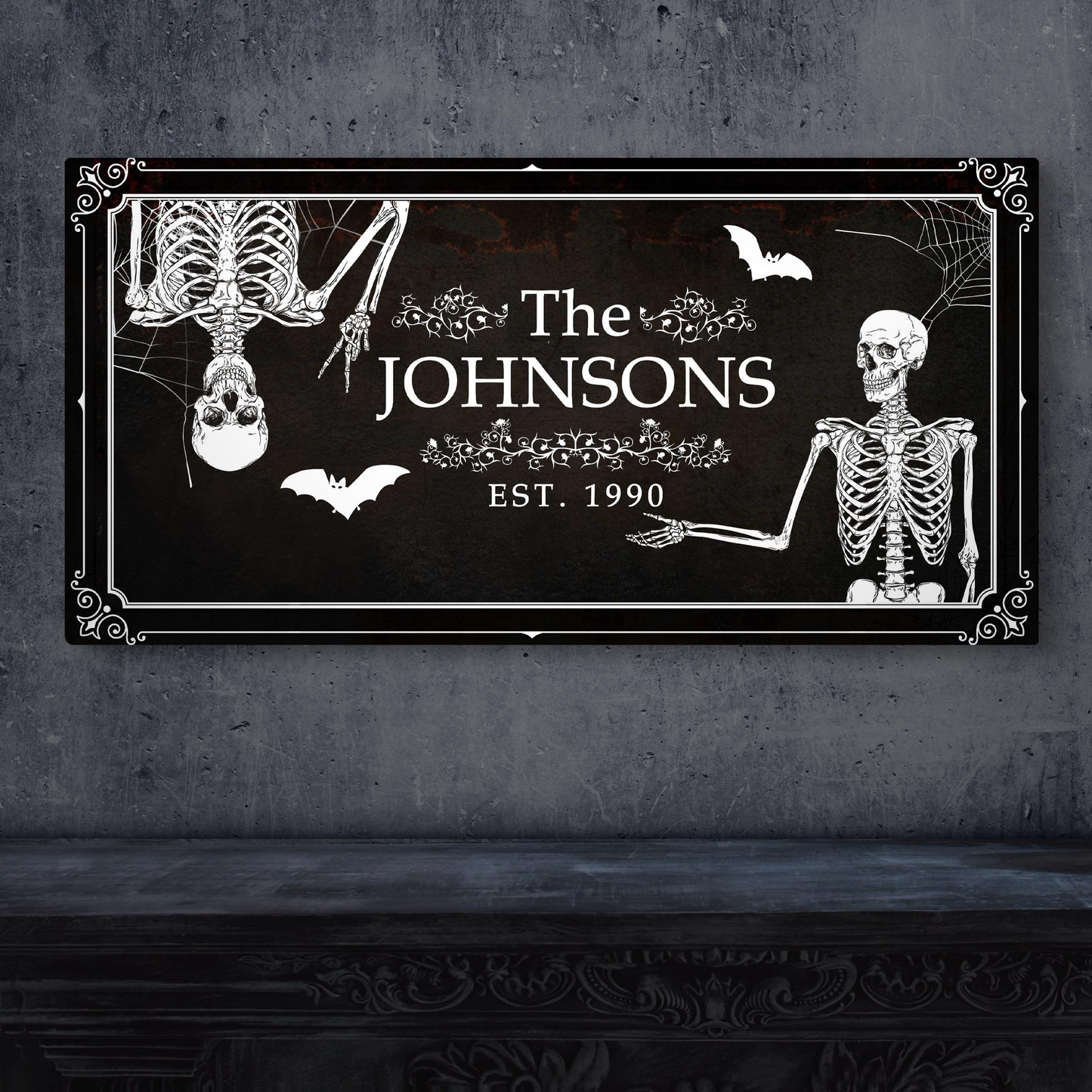Halloween Family Name Sign Style 3 - Image by Tailored Canvases