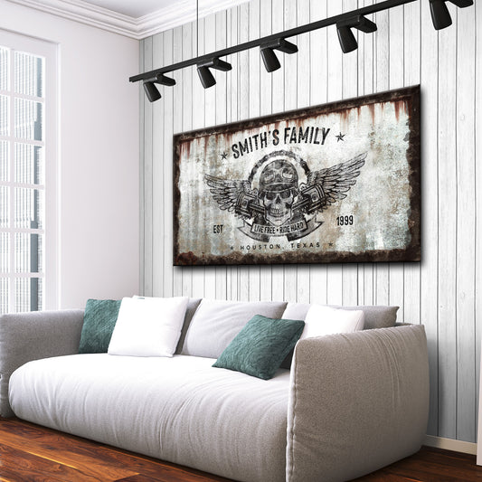 Live Free Ride Hard Sign - Image by Tailored Canvases