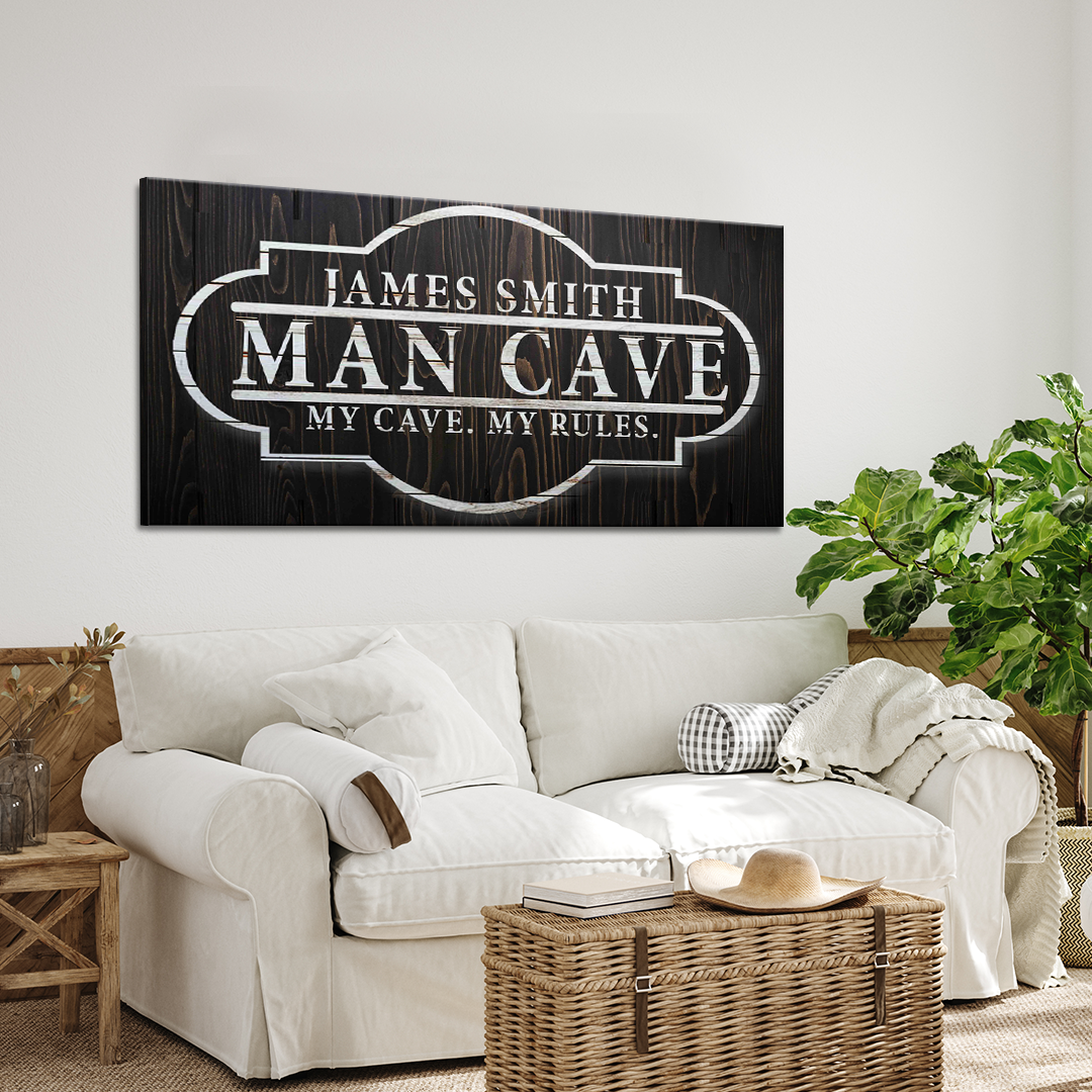 My Cave My Rules Sign Style 1 - Image by Tailored Canvases