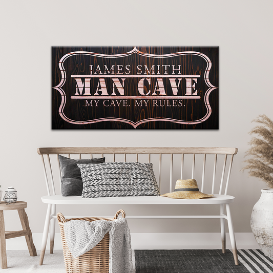 My Cave My Rules Sign Style 2 - Image by Tailored Canvases