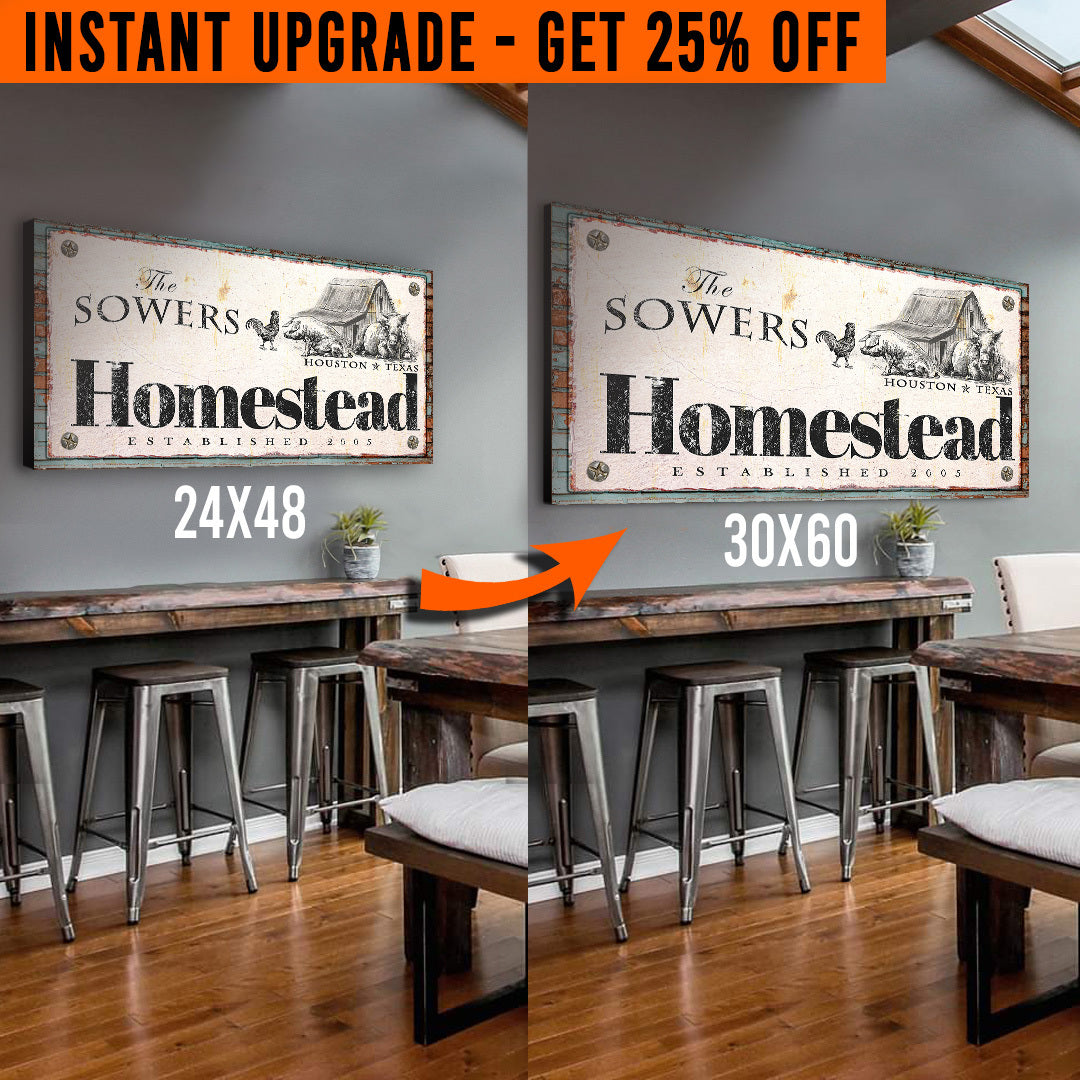 Upgrade Your 20x10 Inches 'Homestead' (Style 2) Canvas To 48x24 Inches
