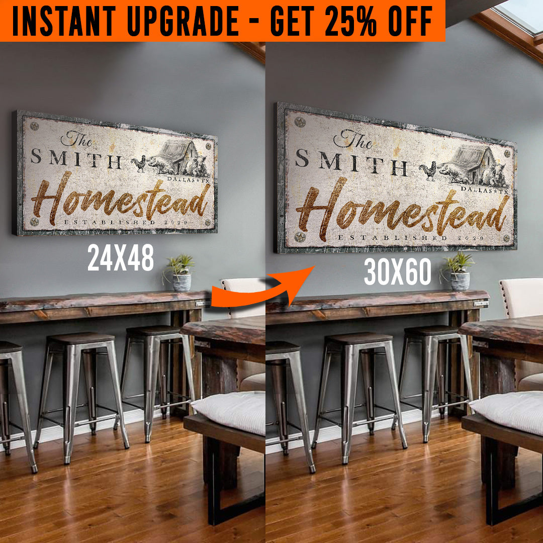 Upgrade Your 48x24 Inches 'Homestead' (Style 3) Canvas To 60x30 Inches