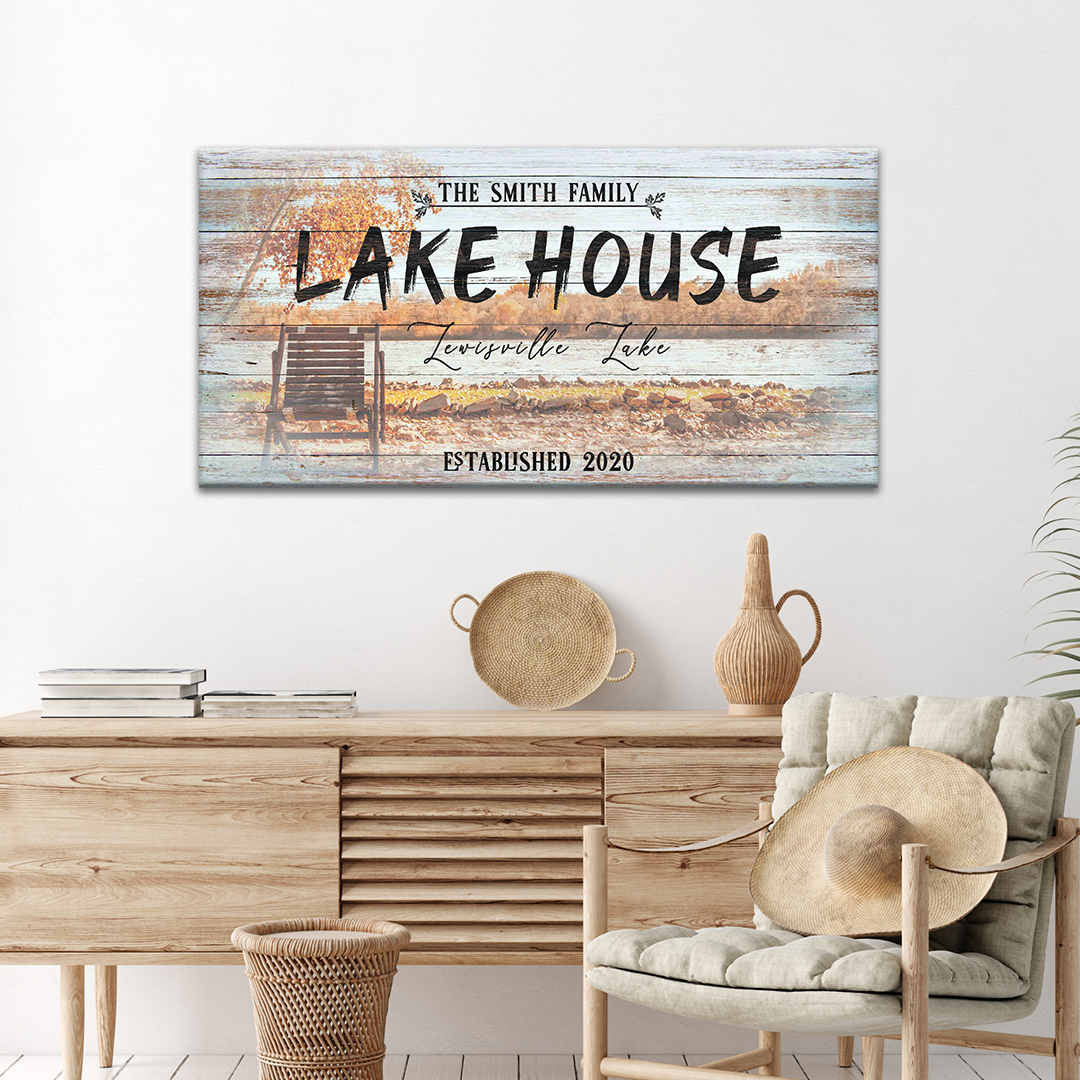 Vintage Lake House Sign Style 1 - Image by Tailored Canvases