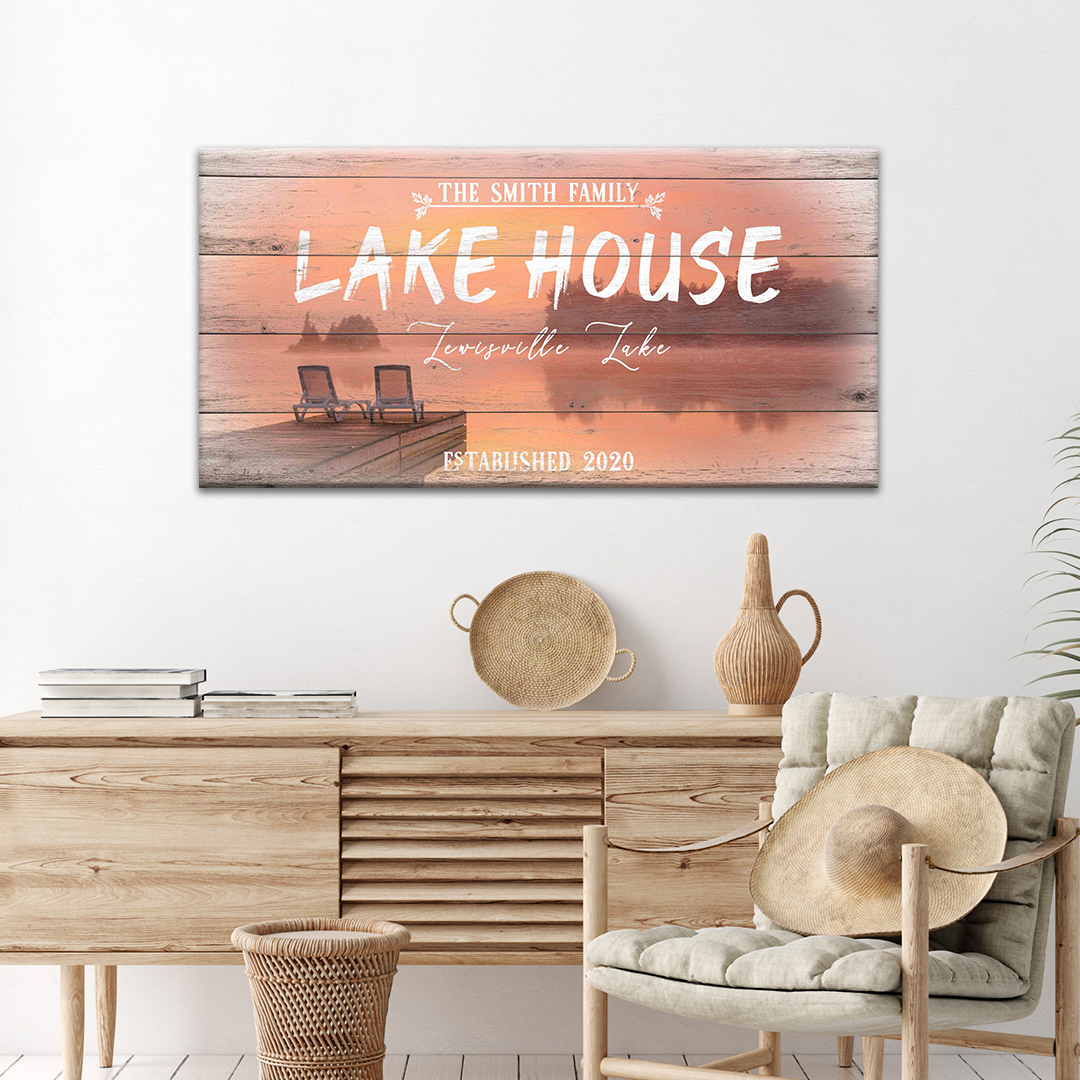 Vintage Lake House Sign Style 2 - Image by Tailored Canvases