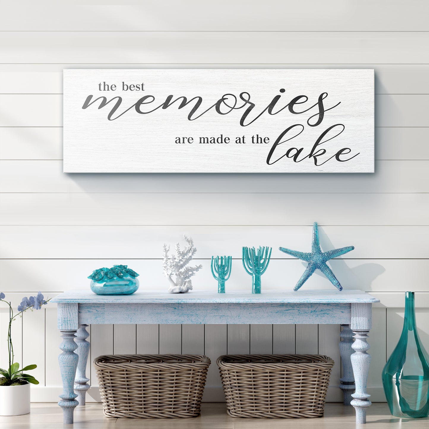 Best Memories At The Lake Sign - Image by Tailored Canvases