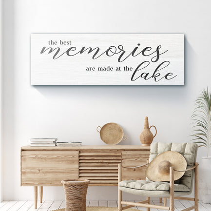 Best Memories At The Lake Sign - Image by Tailored Canvases