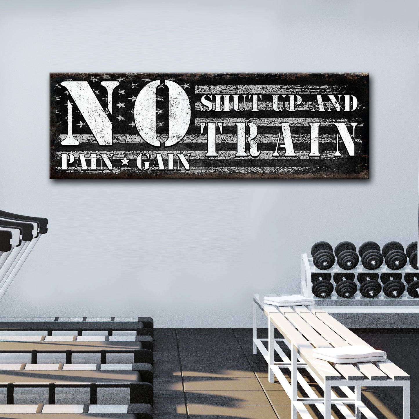 No Pain No Gain Sign Style 2 - Wall Art Image by Tailored Canvases